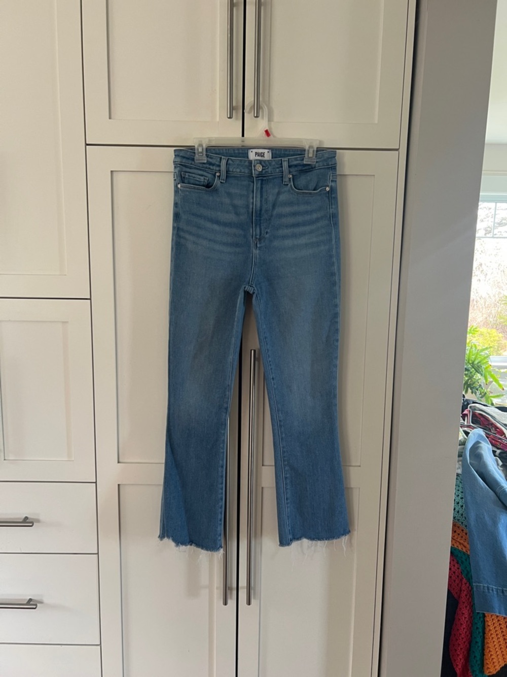 PAIGE Claudine Light Blue High-Rise Straight Jeans